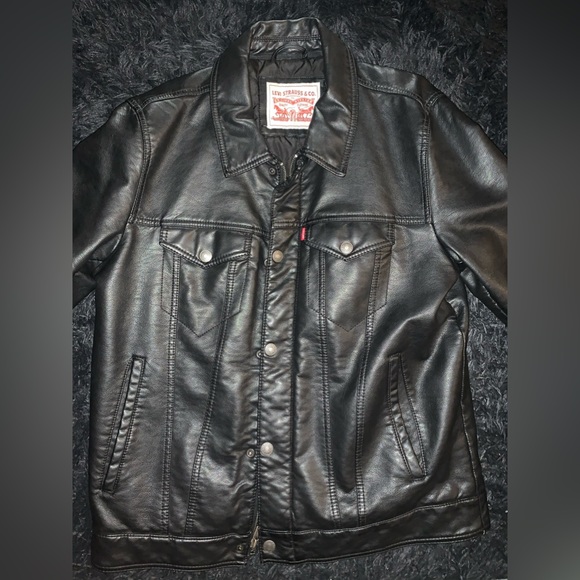 Levi's Other - Levi's Black Leather Trucker Jacket - Classic Men's Coat